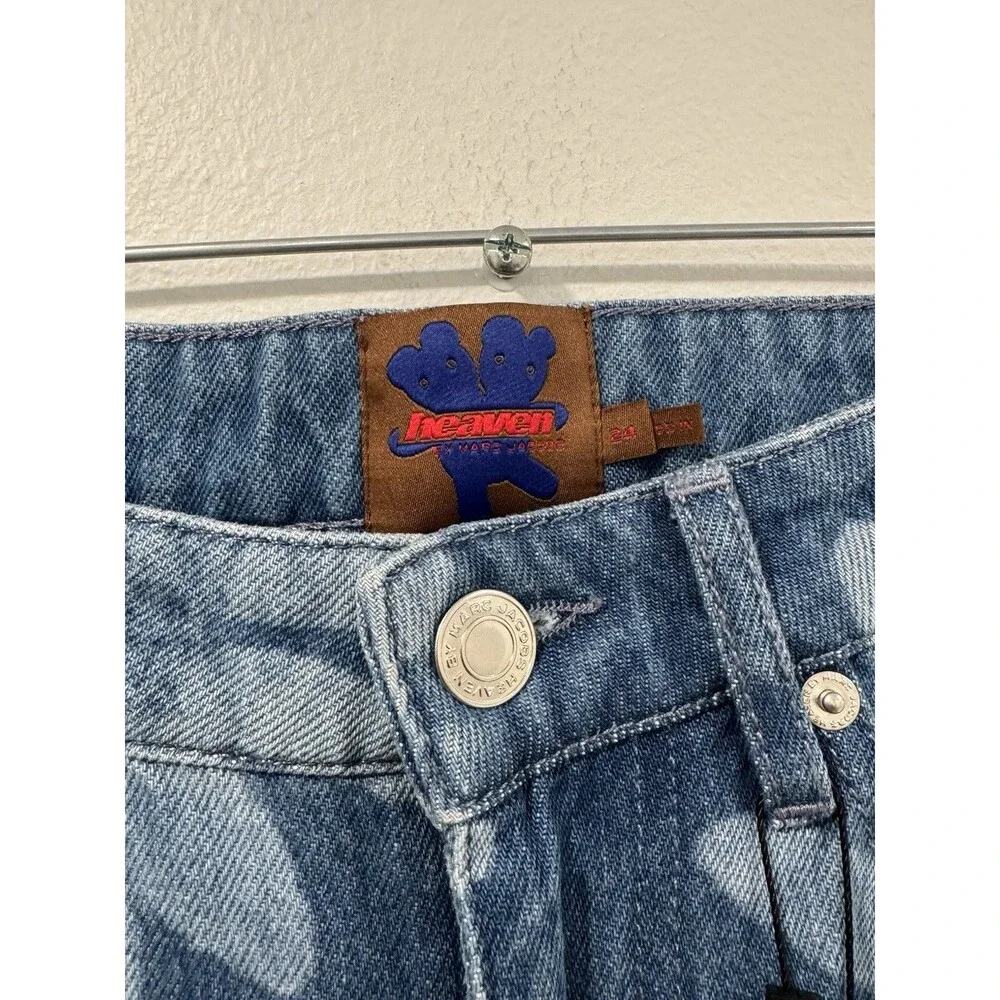 Heaven By Marc Jacobs New Blue Laser Floral Denim Jeans 24 - Picture 7 of 8
